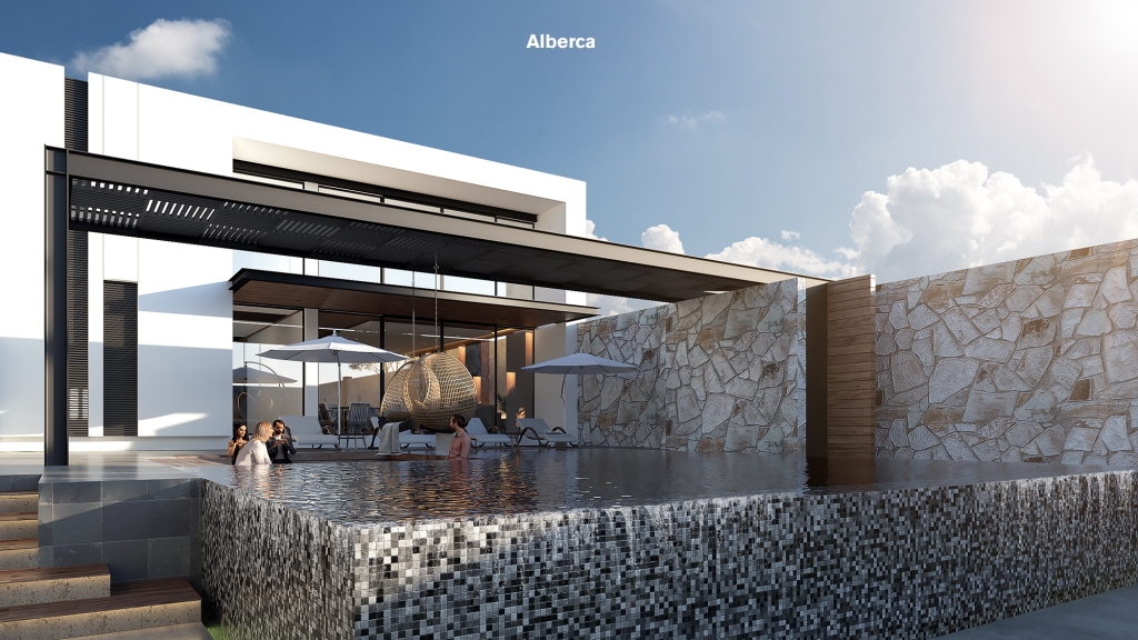 personas en alberca de váltica